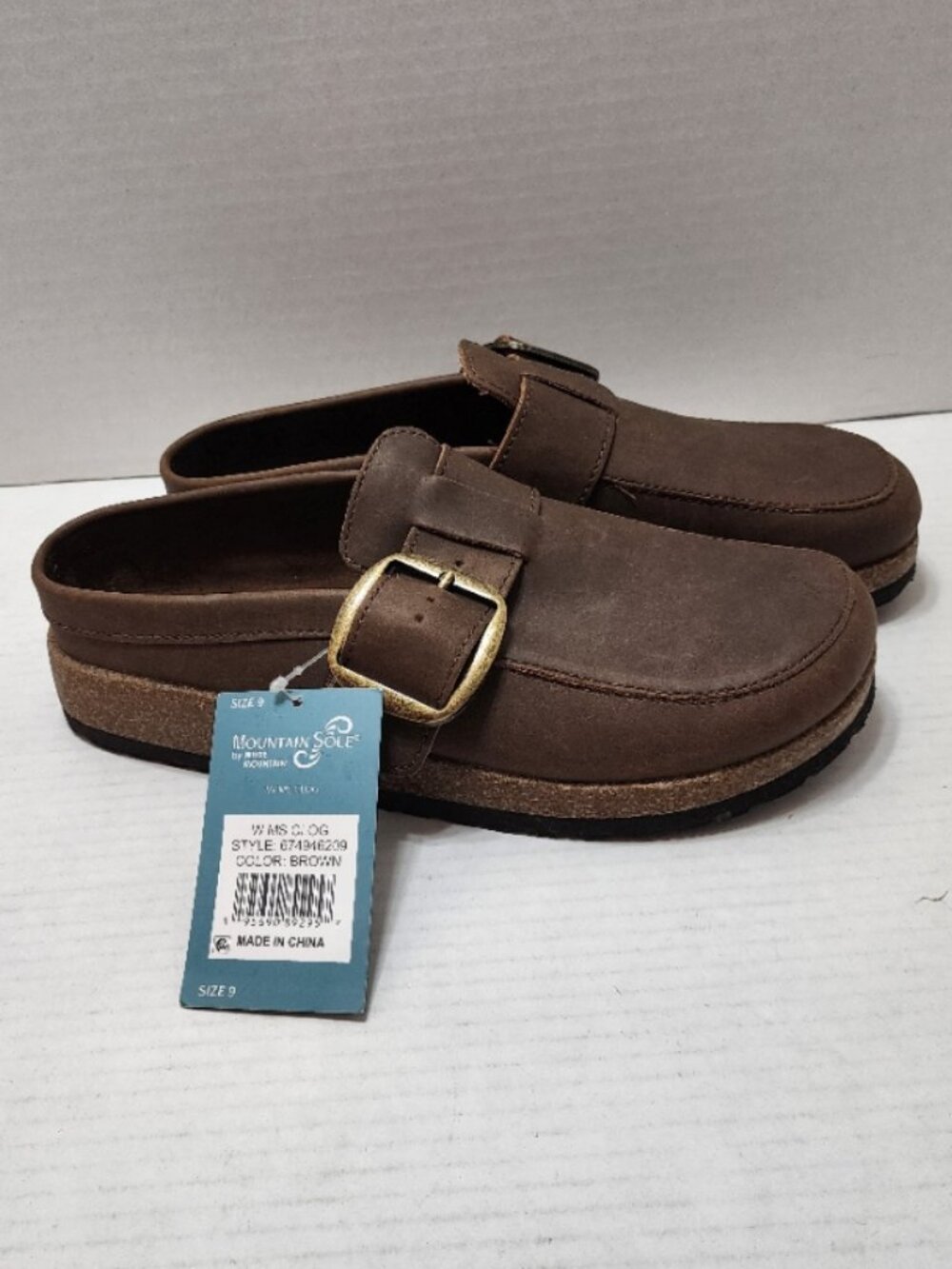 New Mountain Sole by White Mountain Comfort Buckle Clog - Brown - Size 9